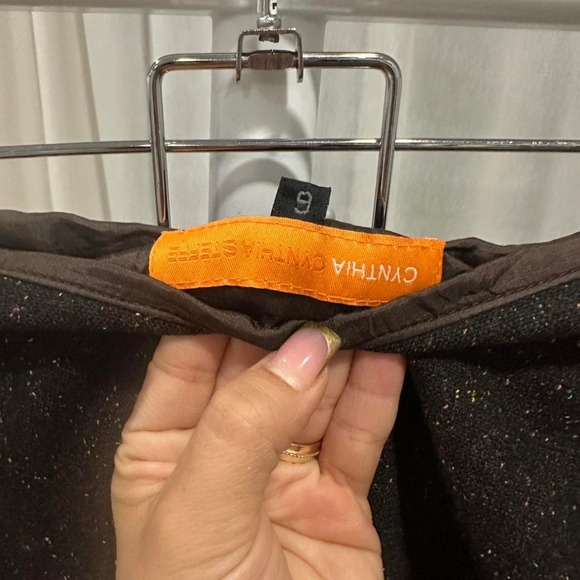 Brown and Black Midi Wool Blend Tweed Skirt Size 6 - Picture 4 of 5